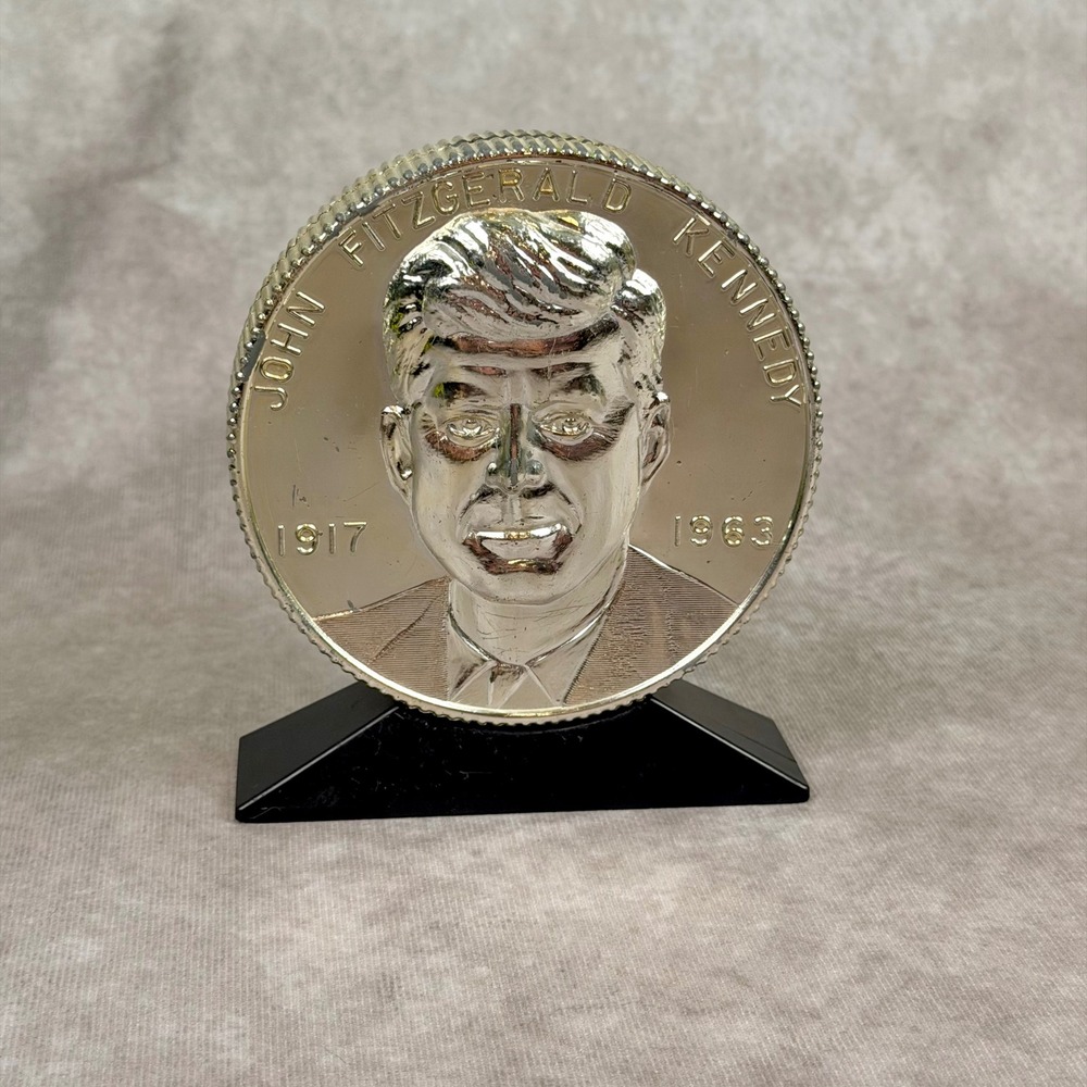 Vintage JFK John F Kennedy Coin Bank Armour Credit Union Astro Detroit Silver